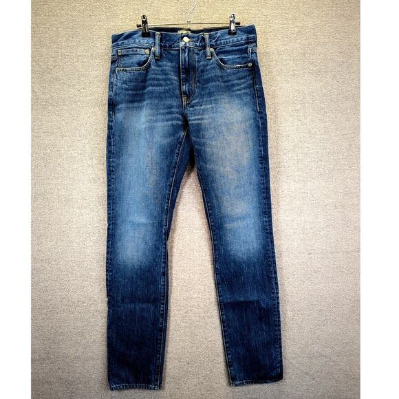 J.Crew Style 484 Jeans Size 32x34 Men's Blue Denim Straight Fit Casual Med Wash - Picture 1 of 9